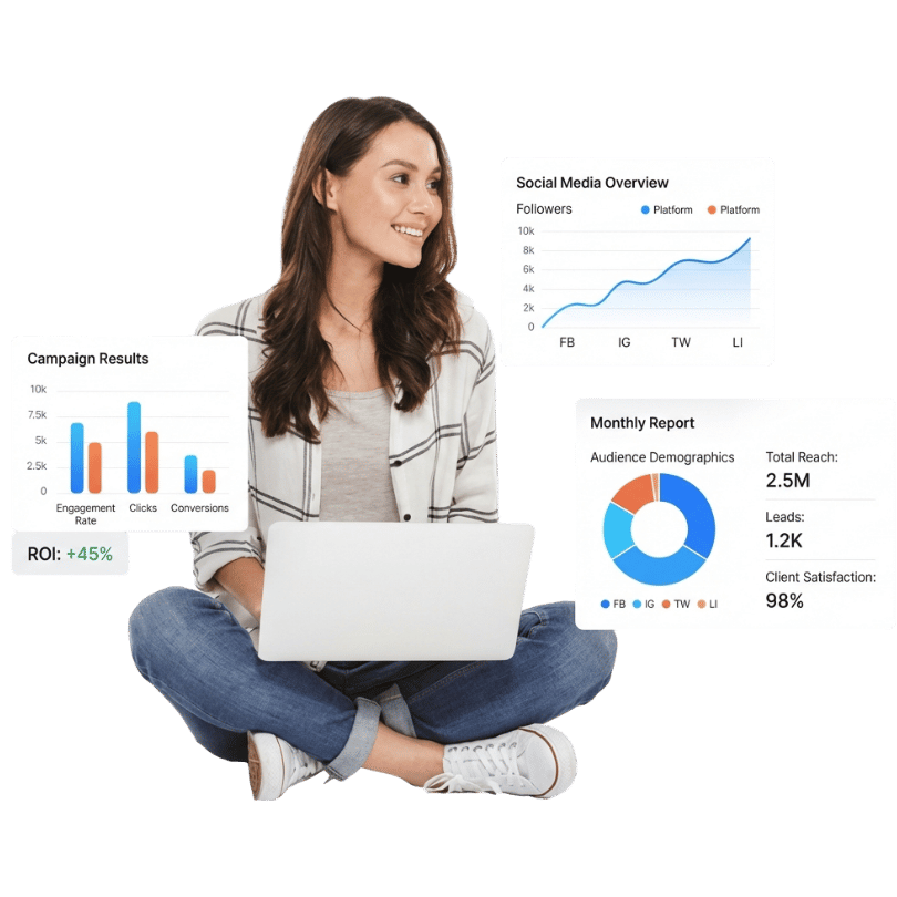 social media marketing services vector graphic