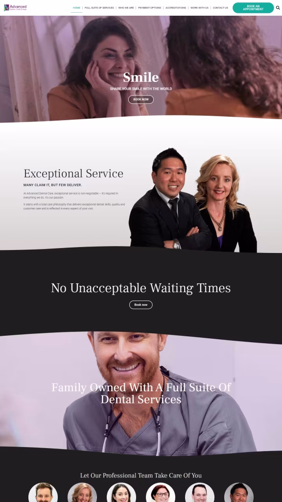 Advanced Dental Care Australia Website Design & Development 9 Advanced Dental Care Website Image