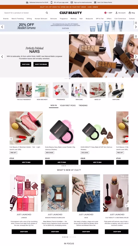 cult beauty website image