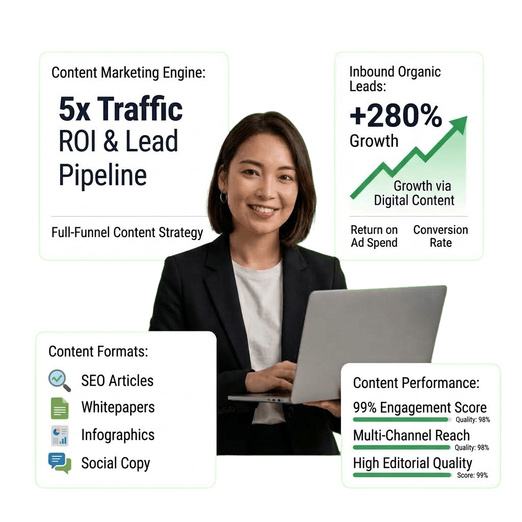 content marketing services vector graphic image